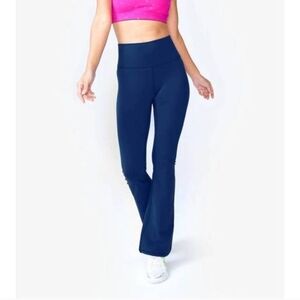 Terez TLC Flare Leggings High Rise Blue Yoga Pants XL